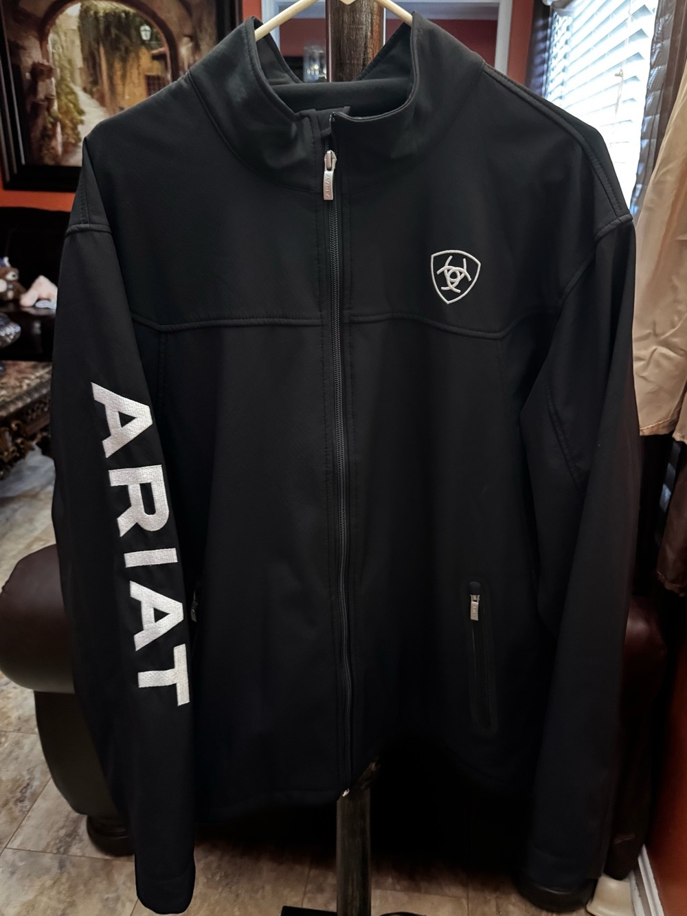 Ariat Black Full-Zip Softshell Jacket with Sleeve Logo